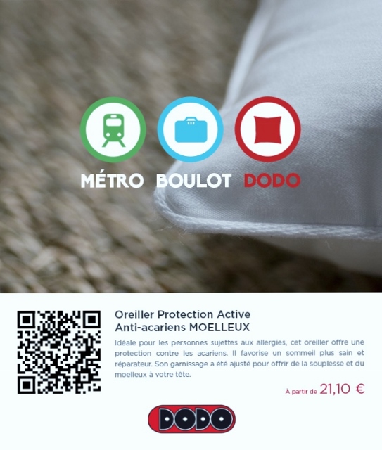 DODO Oreiller Protection Active Anti-acariens MOELLEUX