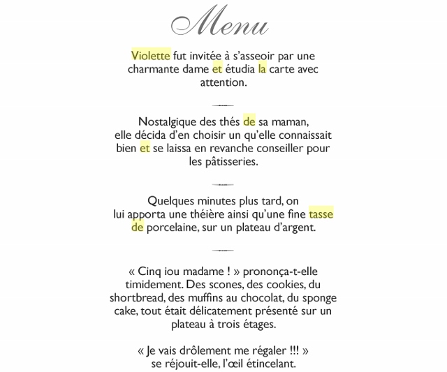 Violette et la tasse de thé