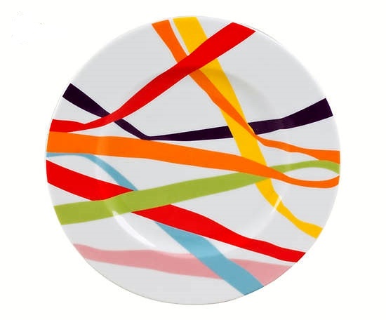 Assiette à dessert multicolore