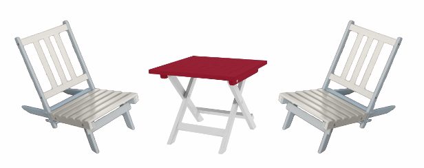 City Green Chaises basses et table d'appoint (2)