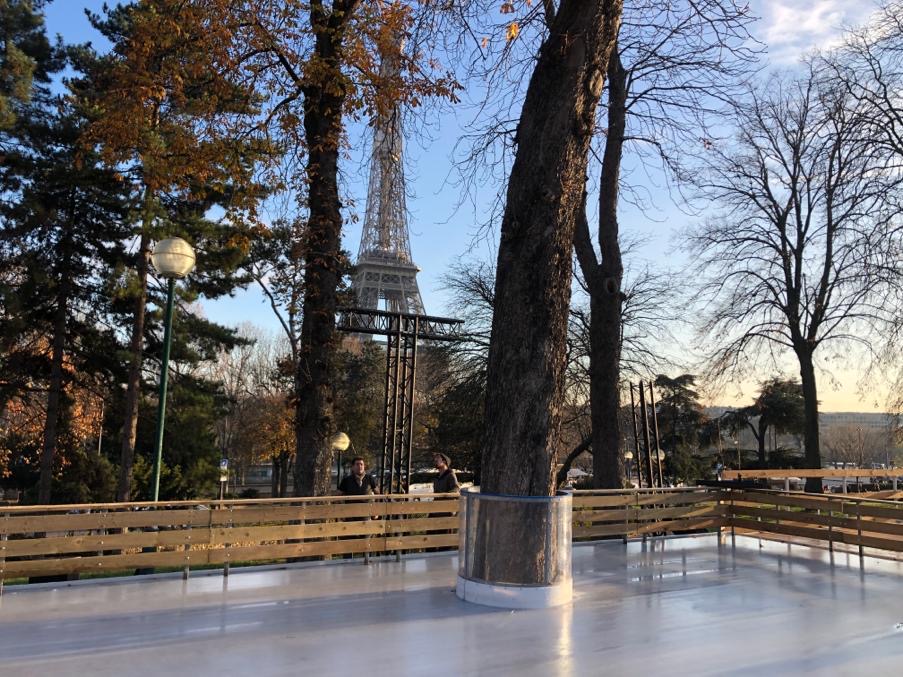 La patinoire des jardins du Trocadero