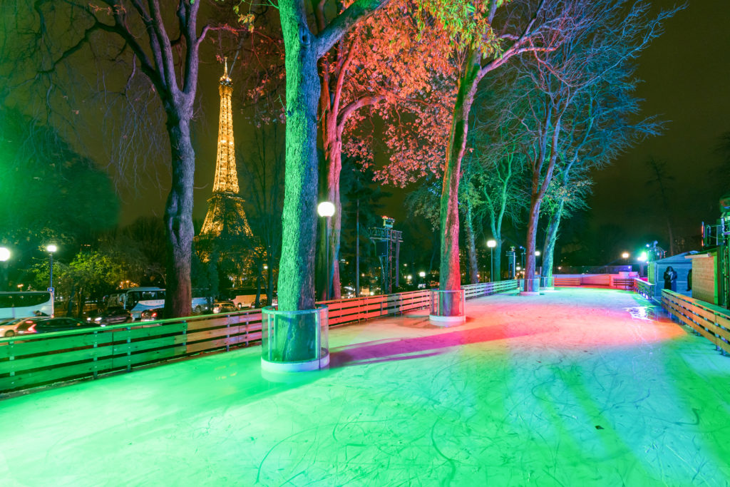 La patinoire des jardins du Trocadero