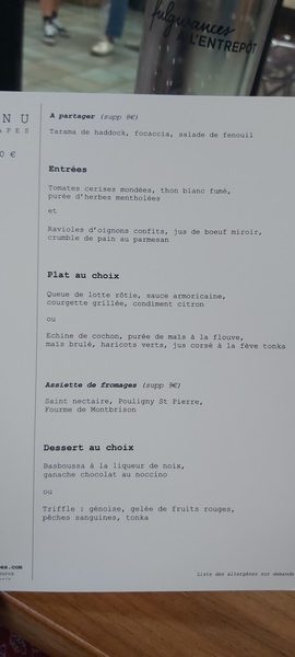 L'Entrepôt l Restaurant Fulgurances à l'Entrepôt