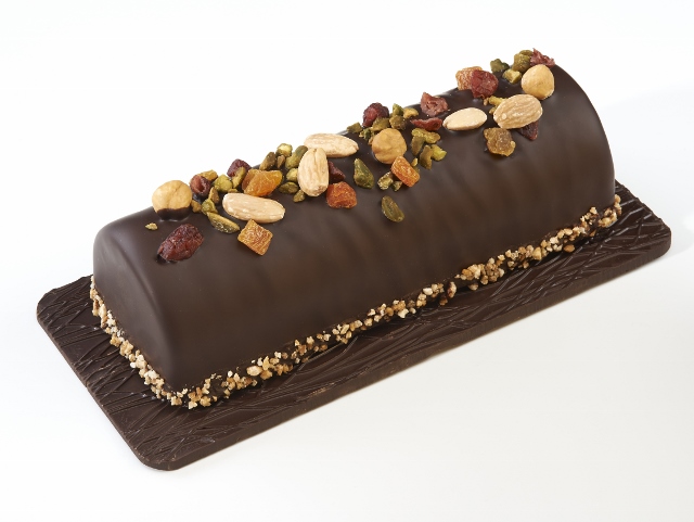 Bûche de Noël au chocolat et Champagne Delamotte