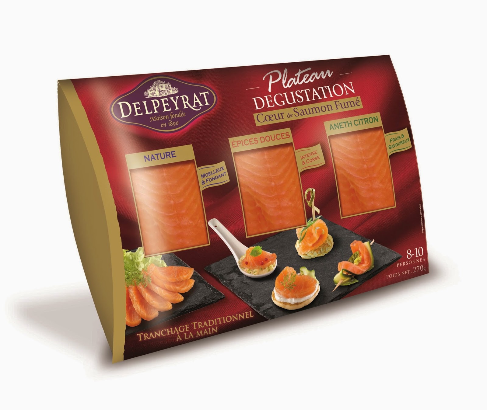 PLATEAU DEGUSTATION DE 3 COEURS SAUMON DELPEYRAT